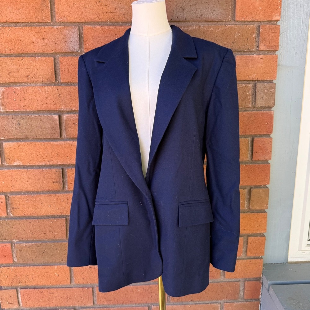 Pendleton Virgin Wool Blazer One‎ Button Vintage | Navy Blue | Womens Size 10